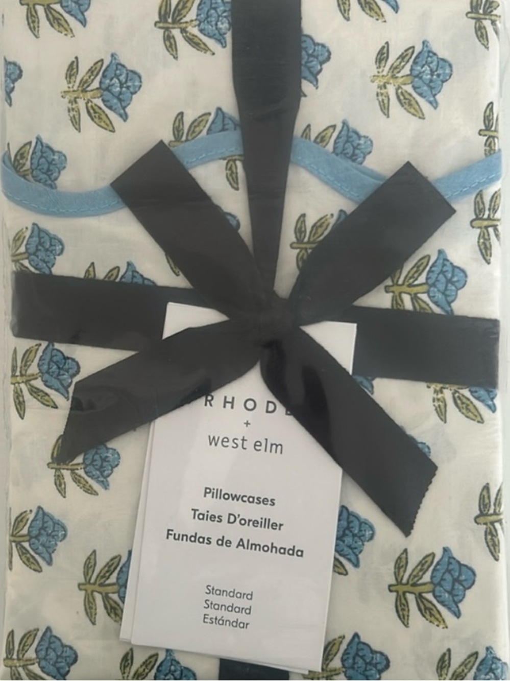 RHODE x West Elm Blue Begonia Floral King Pillowcases (2)